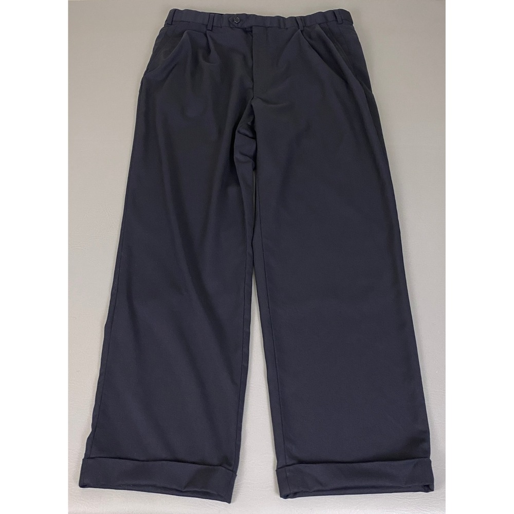 Brooks Brothers 1818 Madison Pants Size 36 Mens Navy Blue 100% Wool Pleated